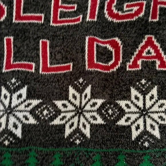 Ugly Christmas Sweater Gray with Red and Green - Picture 4 of 7